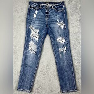 Judy Blue Jeans 13/31 actual 13x28 Boyfriend Fit JB8286md Mid Rise Distressed